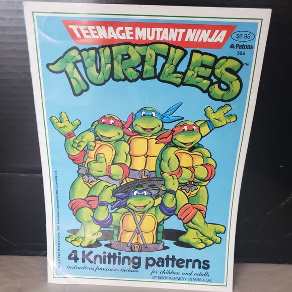 Cartoon Flintstones TMNT and Dinosaur Themed Knitting Magazines Leaflet VTG - Picture 5 of 16